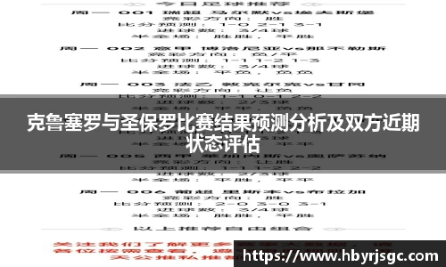 克鲁塞罗与圣保罗比赛结果预测分析及双方近期状态评估